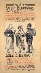 Plakat zur Werbung für eine Benefiz-Matinée im Sarah Bernhardt Theater, Paris, zur Unterstützung der Soldaten aus Elsass-Lothringen, 1917